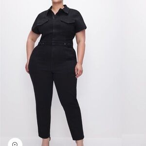 Good American fit for success jumpsuit - black denim size 5 (XL)